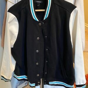 Torrid Black and White Varsity Jacket